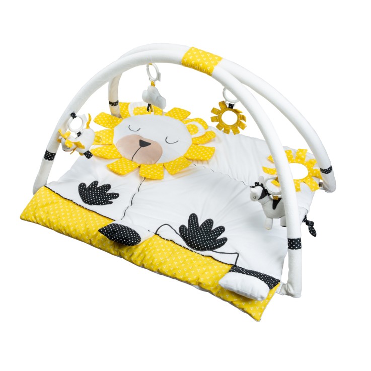 Tapis d'eveil Pluche et Pompon en velours blanc