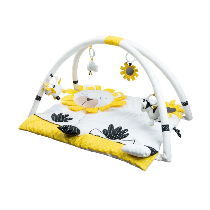 Tapis d'eveil Pluche et Pompon en velours blanc