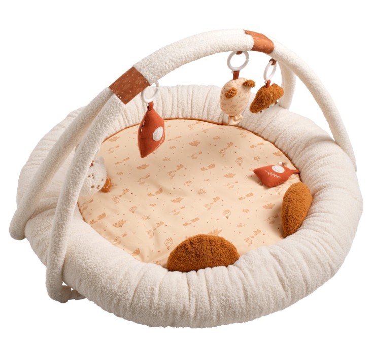 Tapis d'éveil ours en bouclette beige