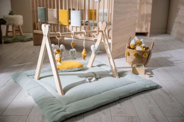 Grand tapis de jeu en double gaze de coton