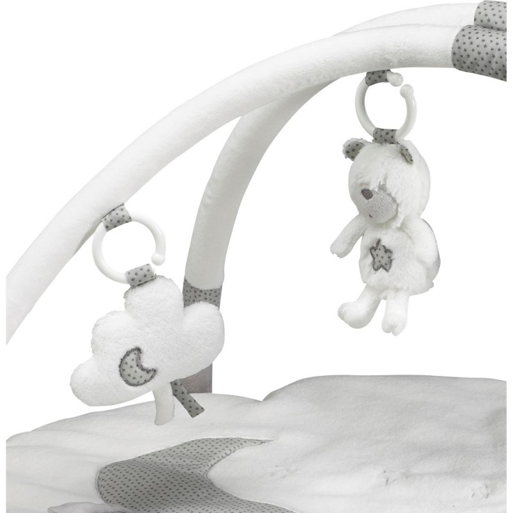 Tapis d'éveil Céleste avec arches en polyester blanc