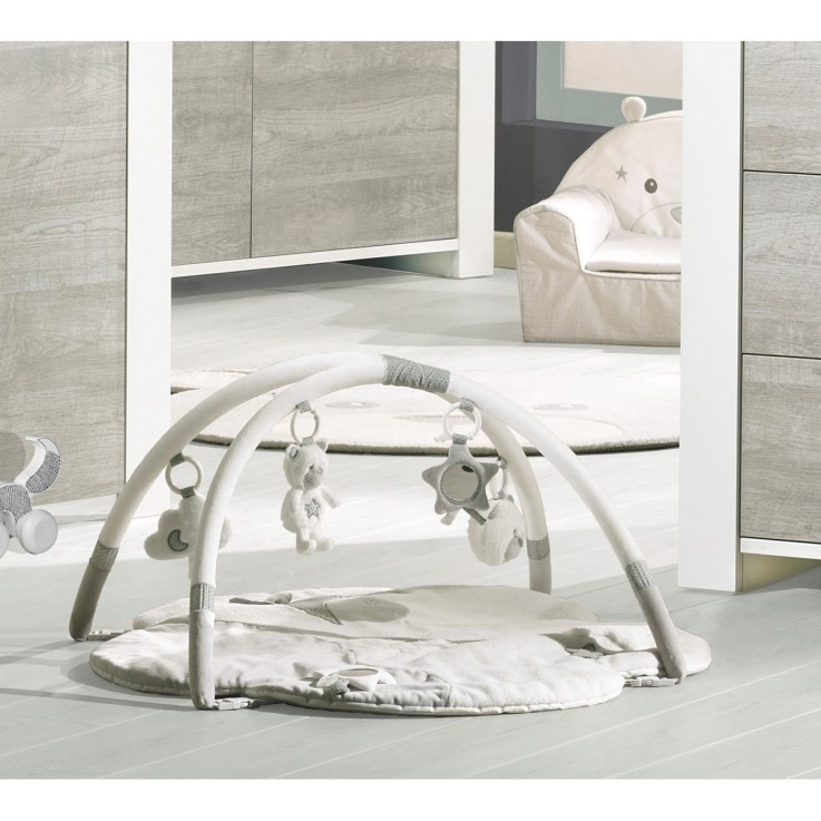 Tapis d'éveil Céleste avec arches en polyester blanc