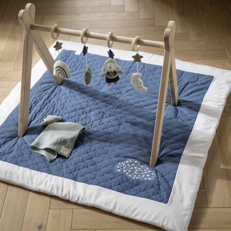 Grand tapis de jeu en coton matelassé