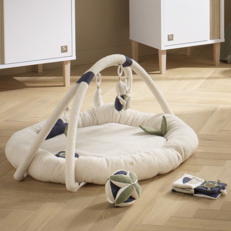 Tapis d'éveil rond en bouclette coton bio