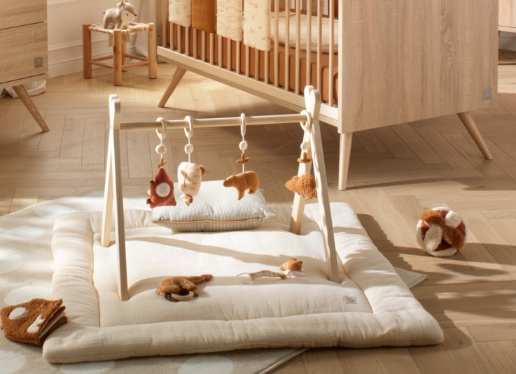 Grand tapis de jeu en double gaze de coton