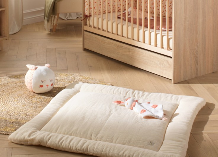 Grand tapis de jeu en double gaze de coton
