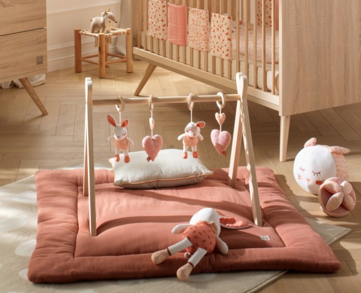 Grand tapis de jeu en double gaze de coton