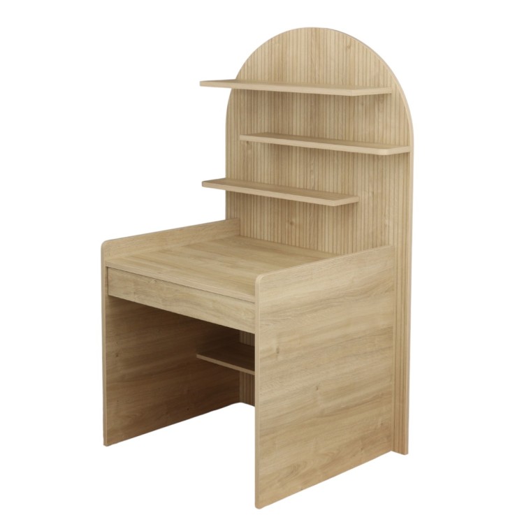 Commode à langer évolutive en bureau - décor bois chêne sépia forme arche