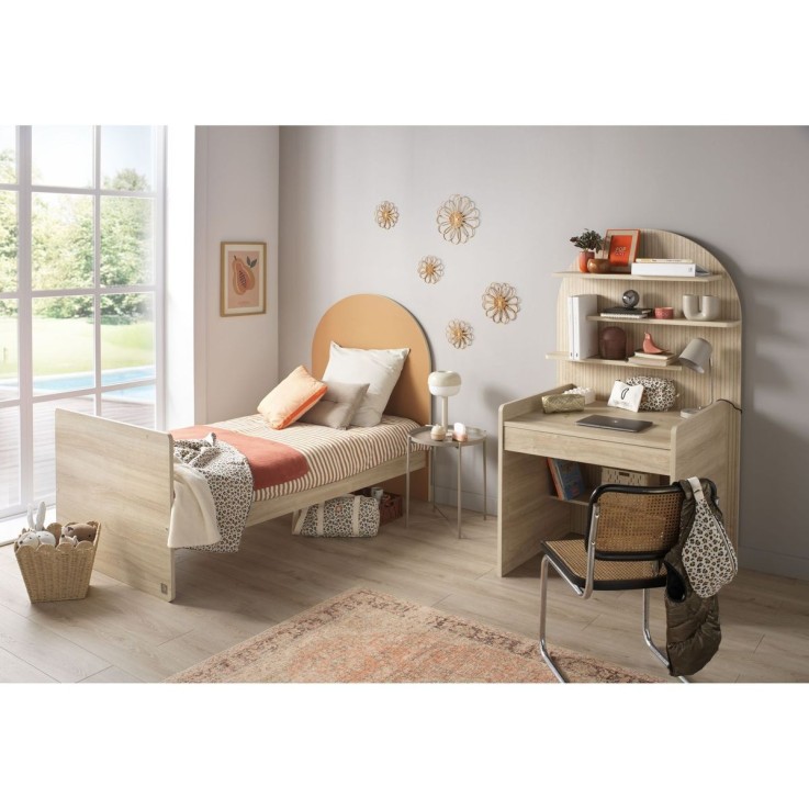 Chambre bébé évolutive – lit bébé de 120x60 à 90x190 et commode à langer évolutive en bureau