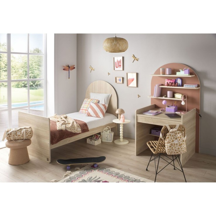 Pack chambre bébé évolutif – lit bébé 120x60 transformable en 90x190 + commode à langer évolutive en bureau