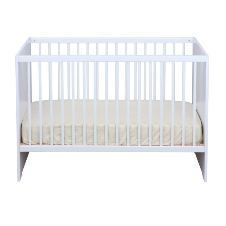 Lit bébé 120x60 avec têtes de lit panneaux blanc ultra