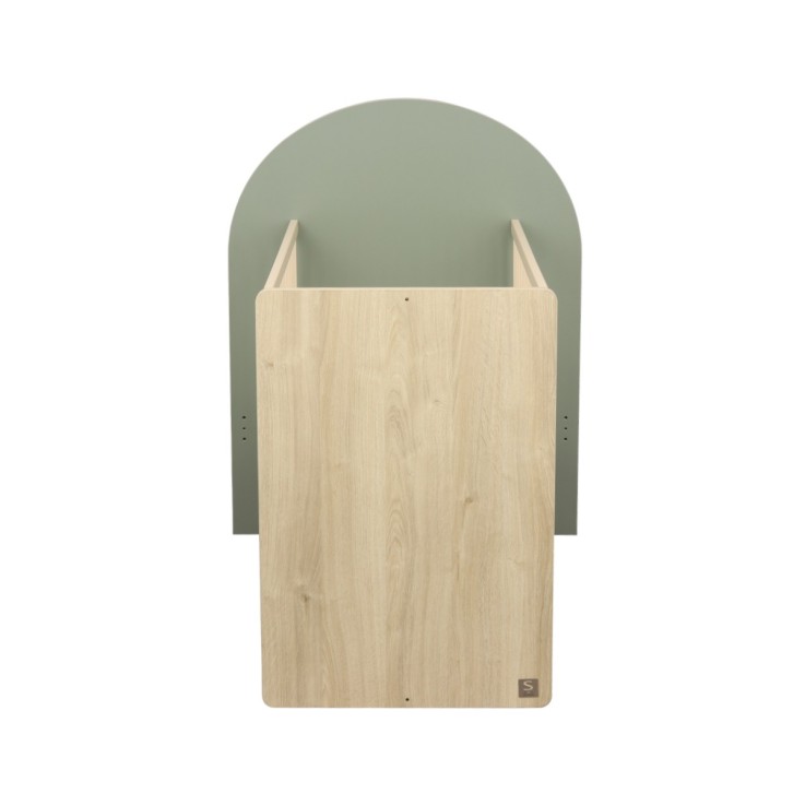 Lit bébé évolutif 120x60 en 90x190 - décor bois chêne sépia forme arche