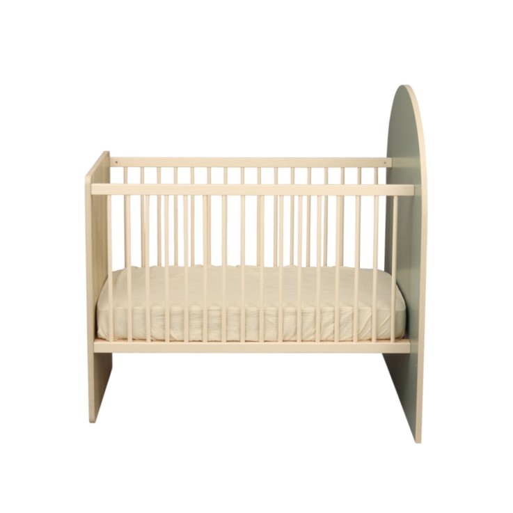 Lit bébé évolutif 120x60 en 90x190 - décor bois chêne sépia forme arche