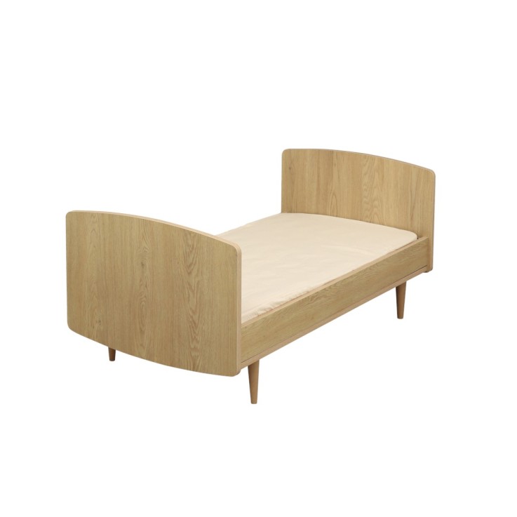 Lit bébé évolutif 70x140 - Little Big Bed en bois décor chêne vintage