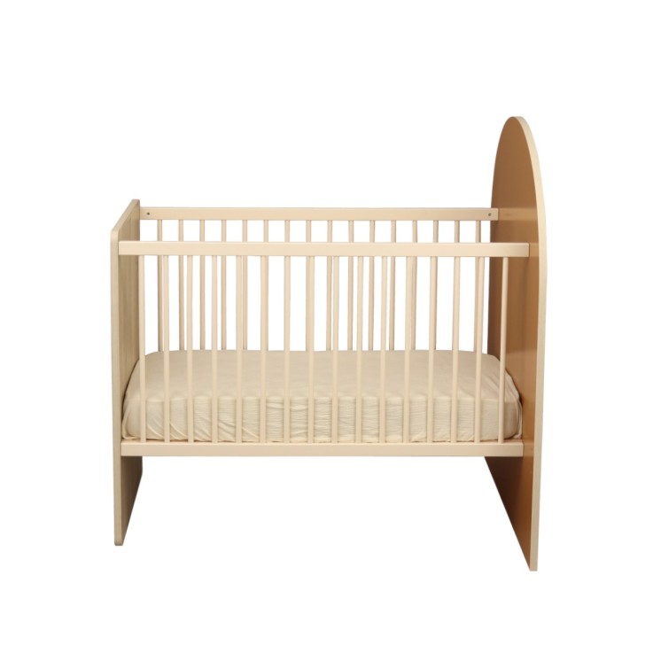 Lit bébé évolutif 120x60 en 90x190 - décor bois chêne sépia forme arche