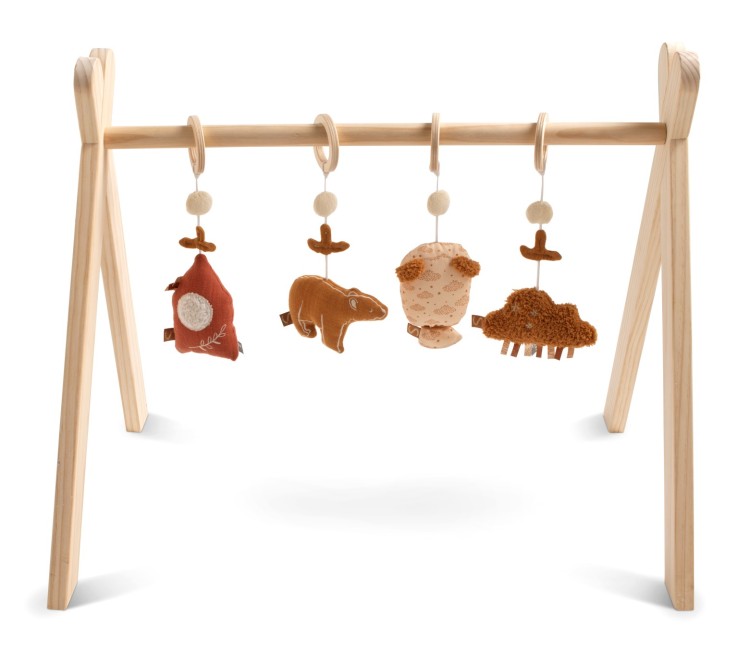 Arche d'éveil bois avec 4 jouets