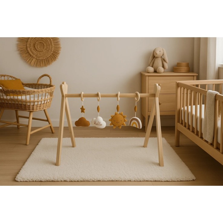 Arche d'éveil bois avec 4 jouets