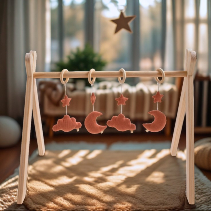 Arche d'éveil bois avec 4 jouets