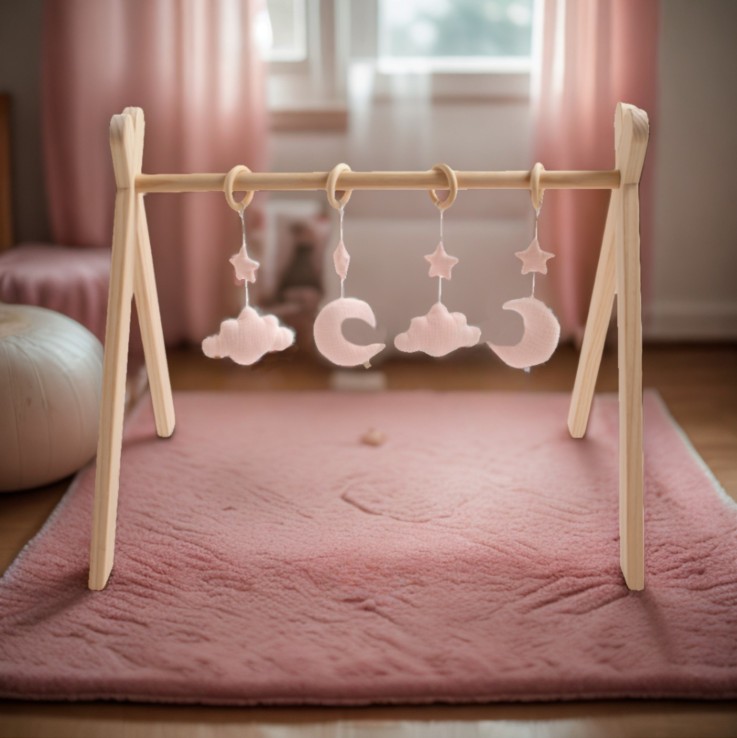 Arche d'éveil bois avec 4 jouets