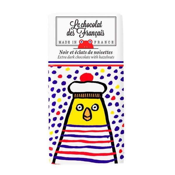 Mini tablette chocolat noir 71% et éclats de noisettes bio - La Poule Mouillée - Mini tablette de 25g