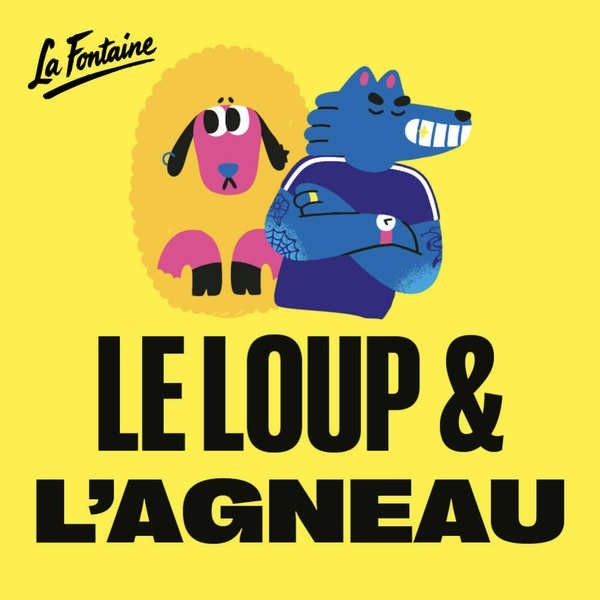Œuf métal le Loup & l'Agneau garni d'œufs praliné noisettes & caramel, chocolat au lait et noir - Œuf métal de 225g