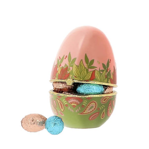 L'Oeuf Gourmand en porcelaine garnis de petits oeufs en chocolat - L'oeuf de 118g