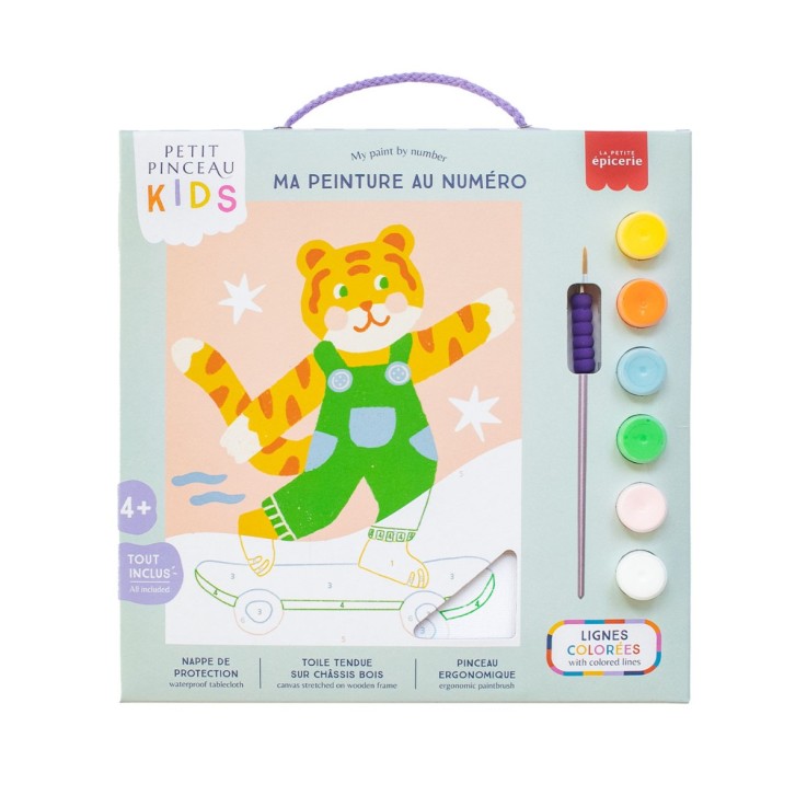 Kit peinture au numéro tigre 18x25 cm