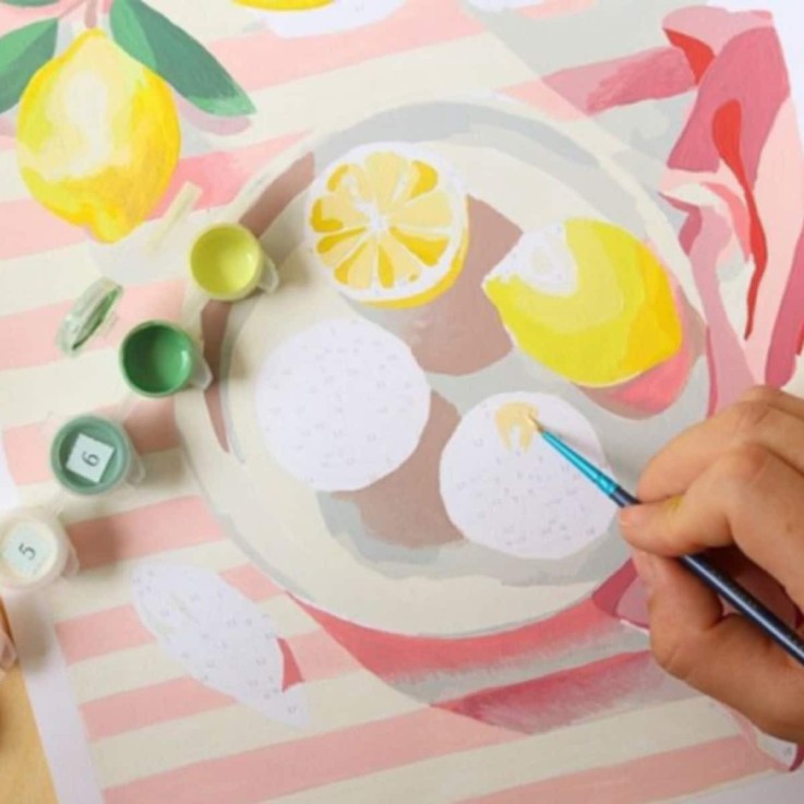 Kit peinture au numéro Citrons de Menton 30 cm x 40 cm