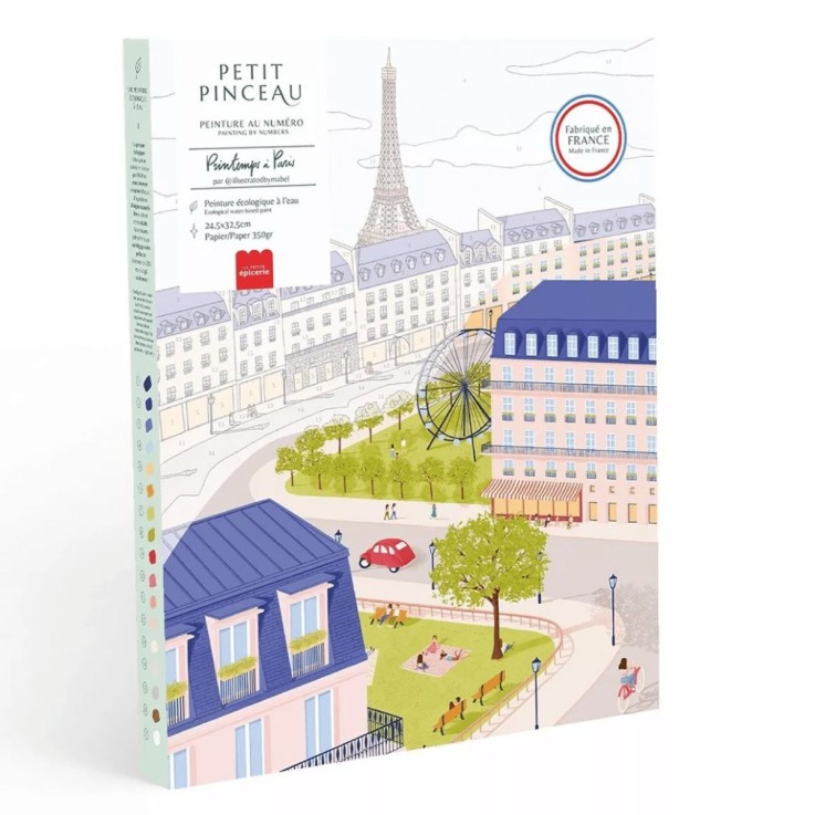 Kit peinture au numéro un printemps à Paris 24,5 cm x 32,5 cm