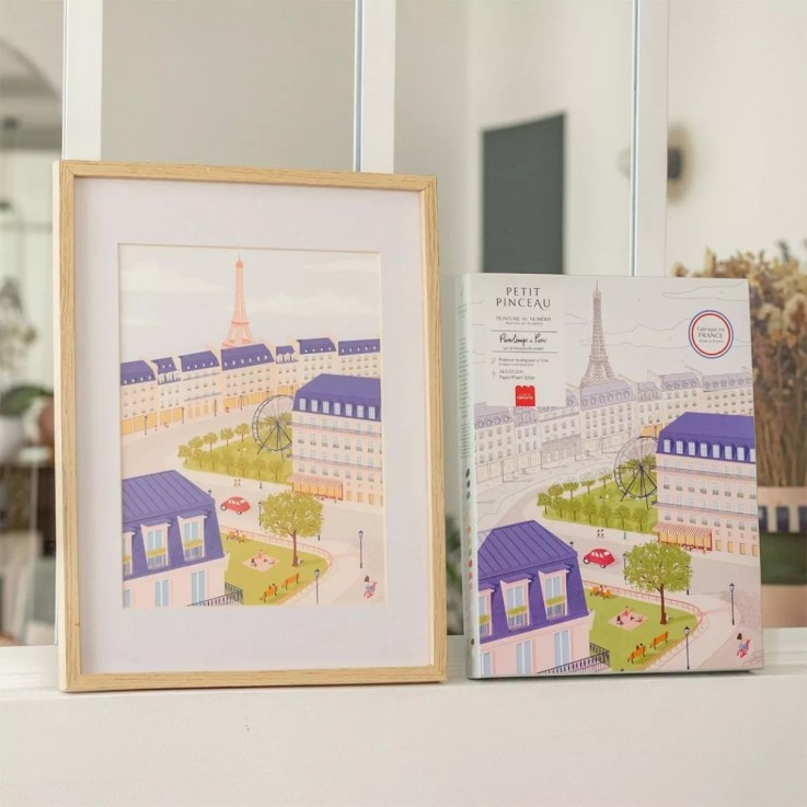 Kit peinture au numéro un printemps à Paris 24,5 cm x 32,5 cm