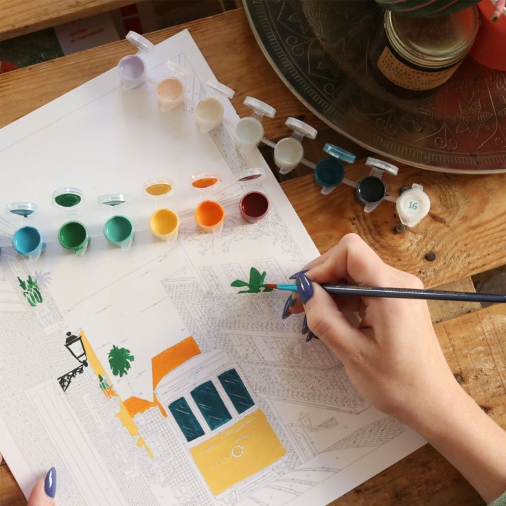 Kit peinture au numéro Lisbonne 30 cm x 40 cm