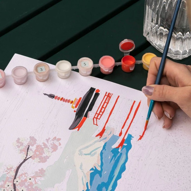 Kit peinture au numéro Mont Fuji 30 cm x 40 cm