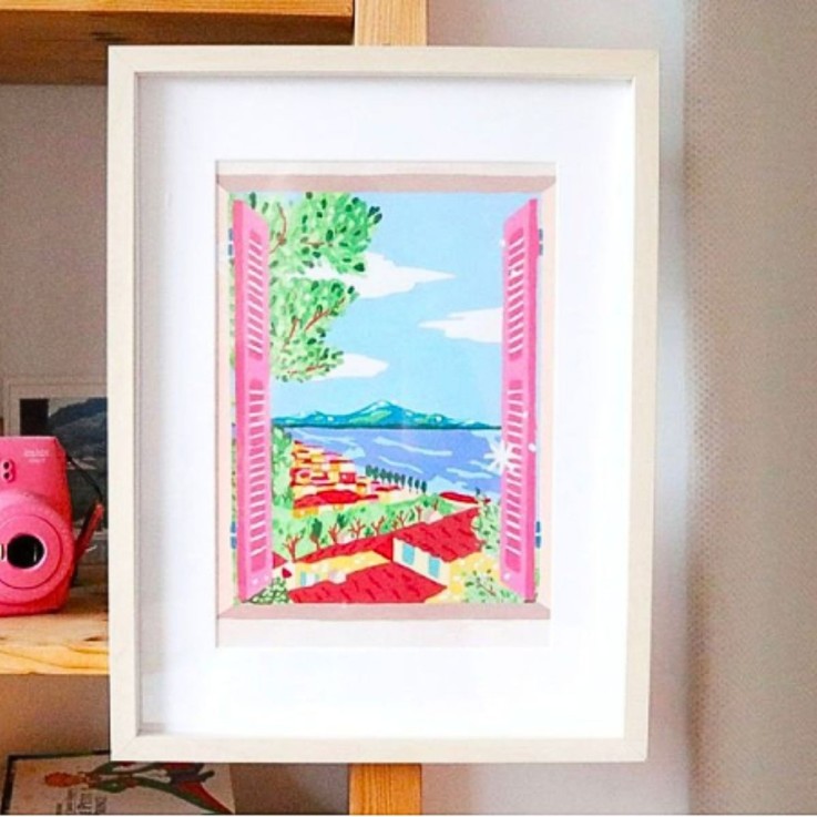 Kit peinture au numéro Fenêtre ouverte sur Naples 30 cm x 40 cm