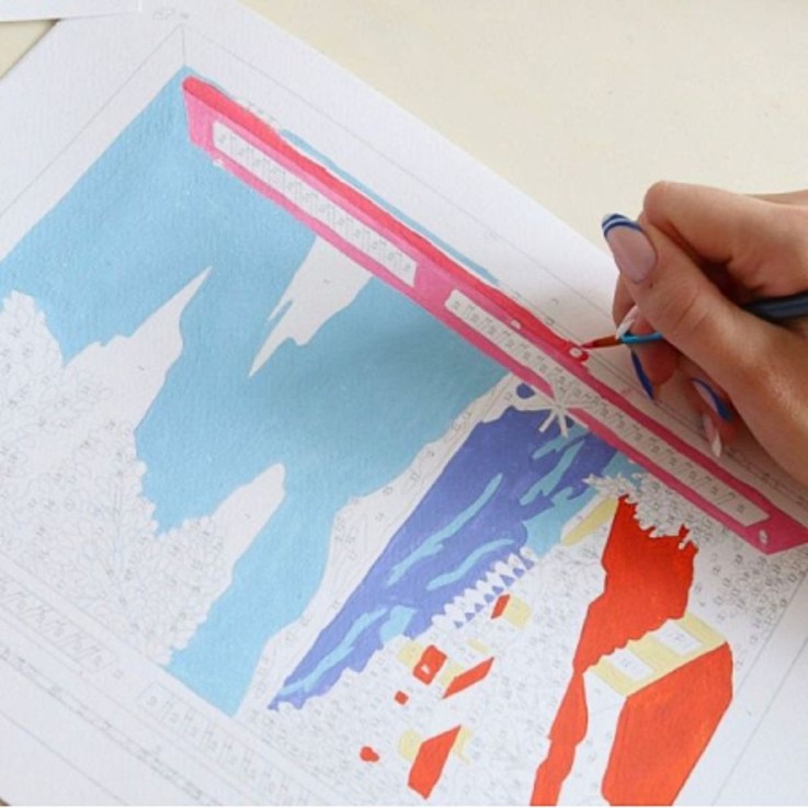 Kit peinture au numéro Fenêtre ouverte sur Naples 30 cm x 40 cm