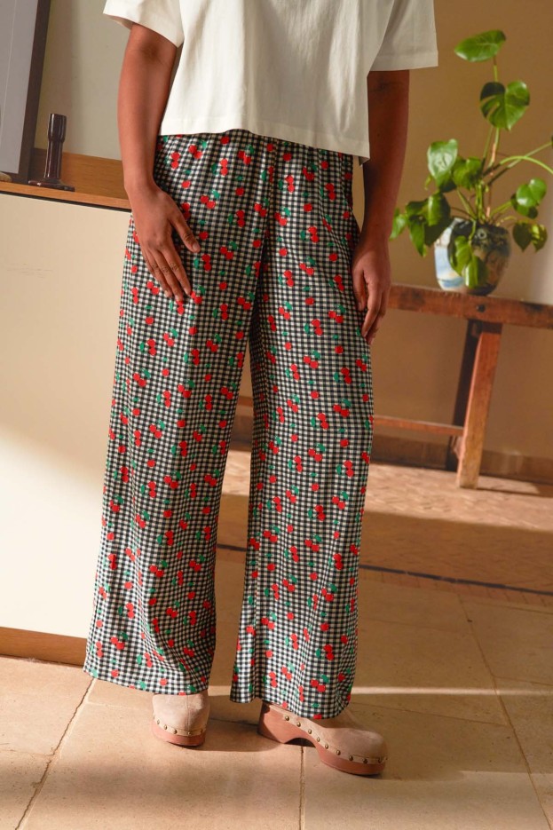 Pantalon fluide viscose imprimé