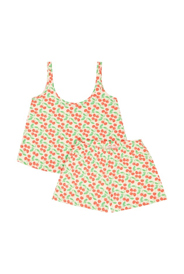 Pyjama Débardeur Coton Imprimé Cerises