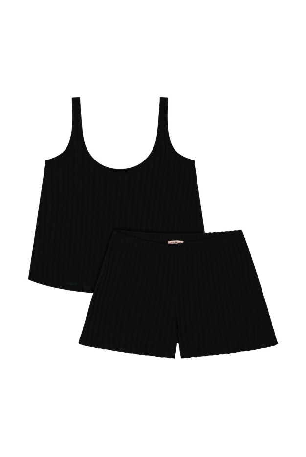 Pyjama Débardeur Coton Noir