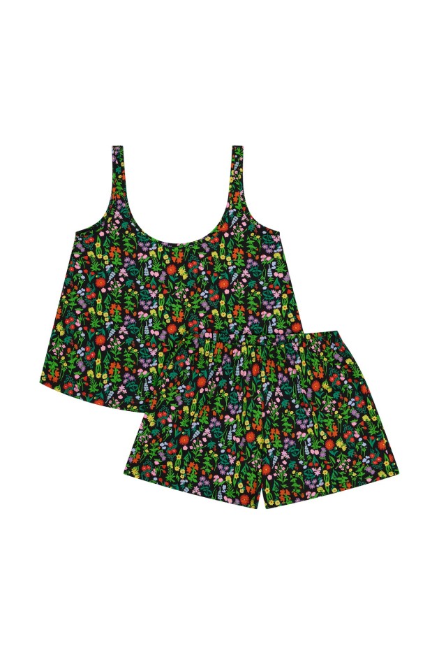 Pyjama Débardeur Coton Pampa Noir