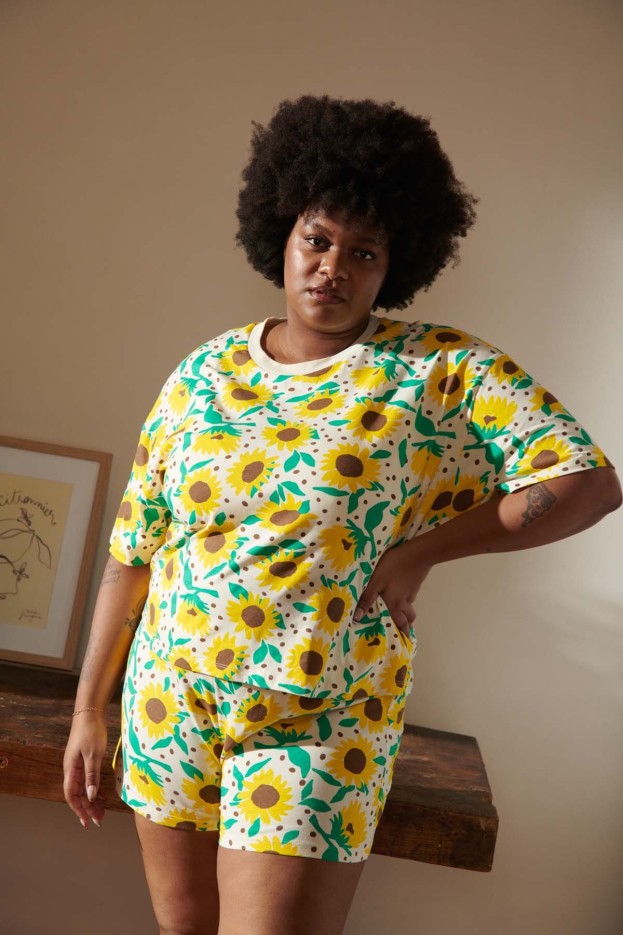 Pyjama Coton Imprimé Tournesol pois