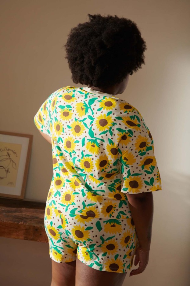 Pyjama Coton Imprimé Tournesol pois