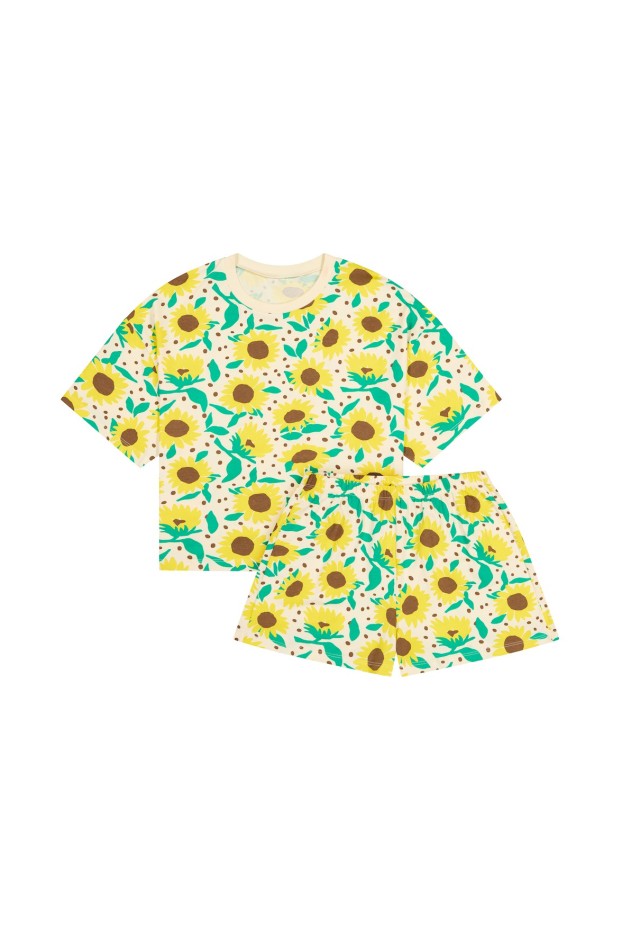 Pyjama Coton Imprimé Tournesol pois