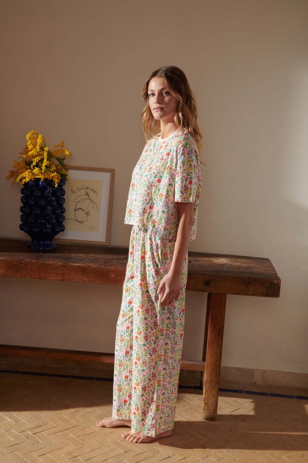 Pyjama Long Coton Pampa Rose