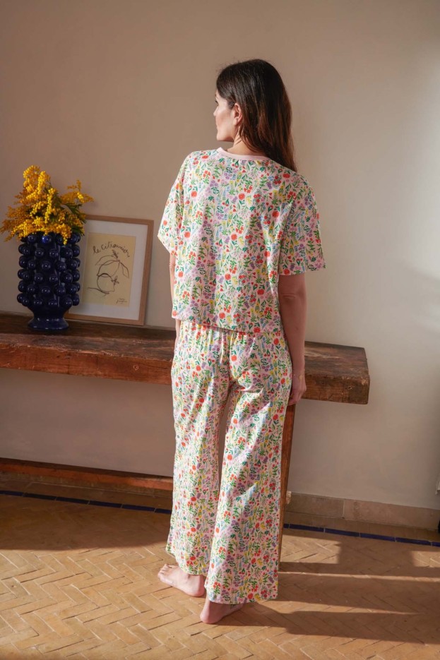 Pyjama Long Coton Pampa Rose