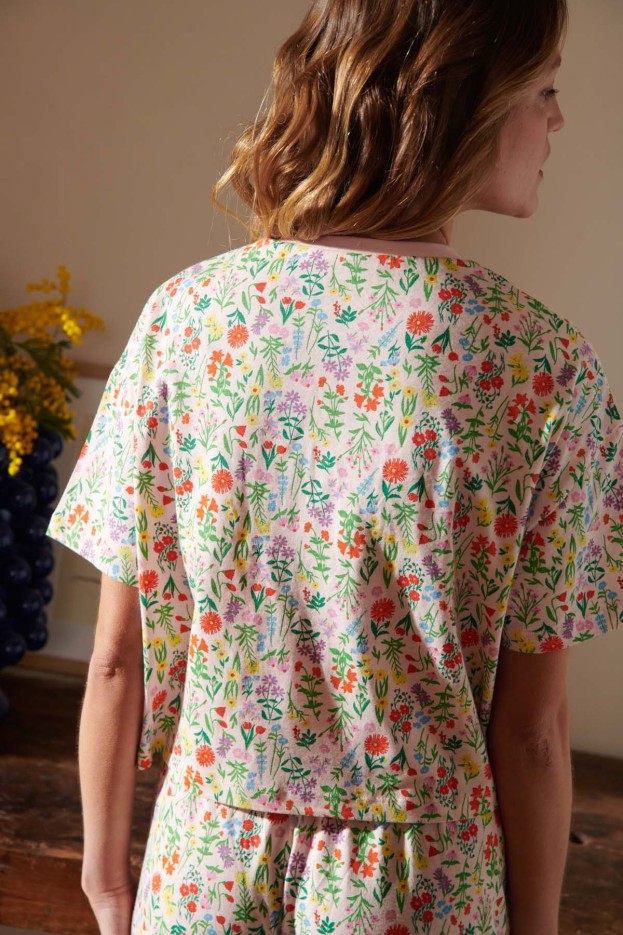 Pyjama Long Coton Pampa Rose