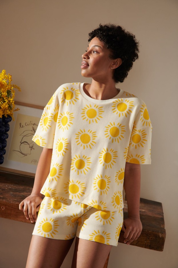 Pyjama Coton Gaufré Imprimé Souléu