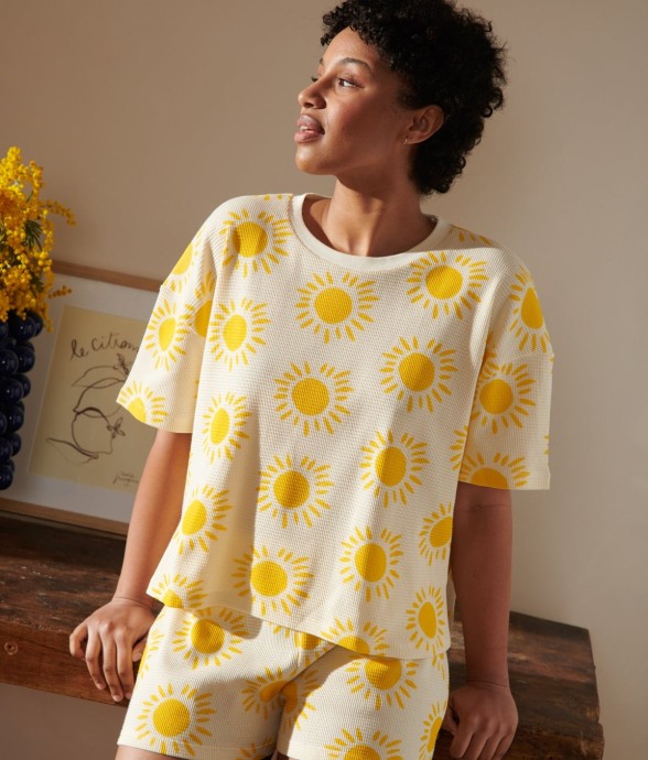 Pyjama Coton Gaufré Imprimé...