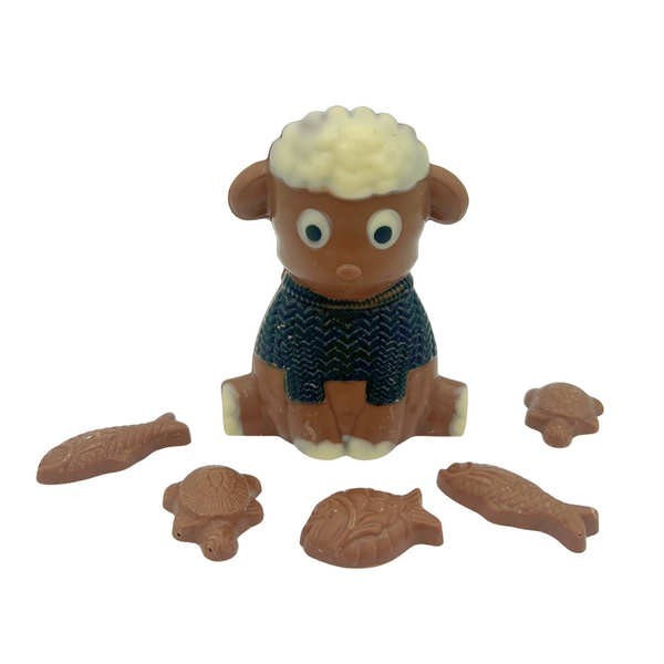 Agneau et fritures de Pâques en chocolat au lait - Le sachet de 100g