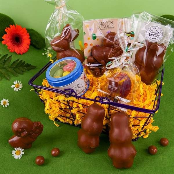 Le panier de chocolats de Pâques - Le panier garni de chocolats