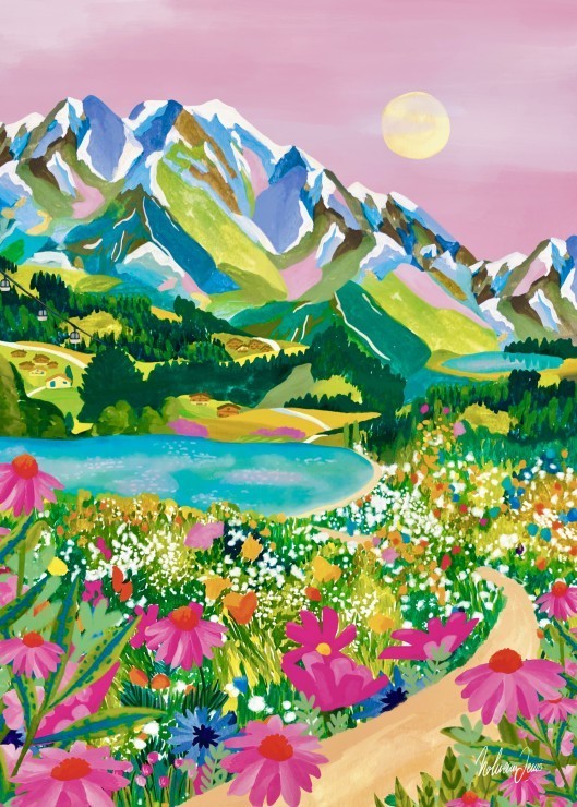 Puzzle Lever de Soleil sur les Alpes - 500 pièces