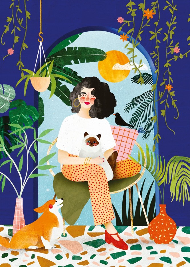 Puzzle Jardin Bleu - 1000 pièces